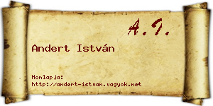Andert István névjegykártya